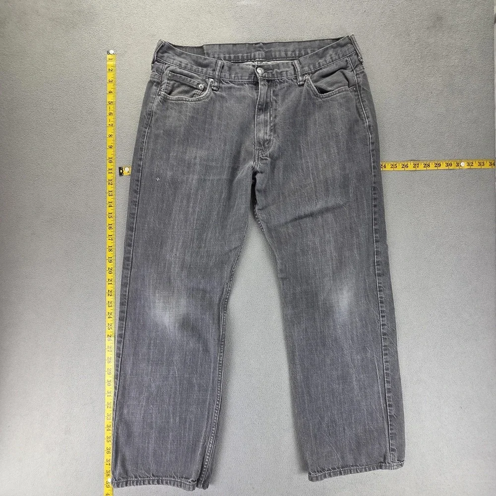 Levis 569 Jeans Mens Gray Charcoal Wash Relaxed Straight Zip Fly Fits 34x28